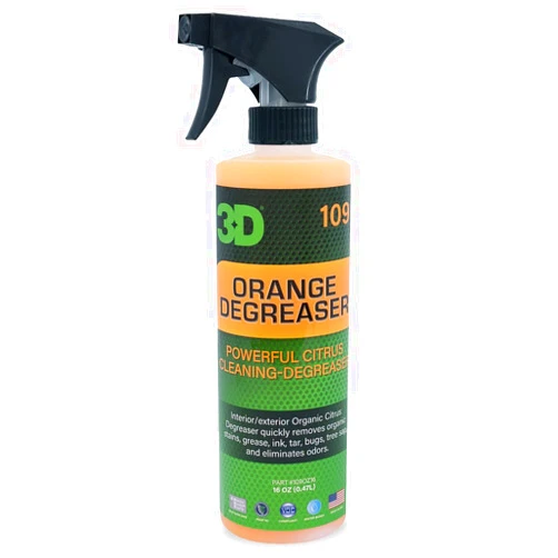 3D Orange Degreaser 16 Fl Oz - Organic Citrus Multi-Surface Cleaner, Removes Grease & Grime from Plastic, Metal, Vinyl, Leather, Carpet, Multi-Use