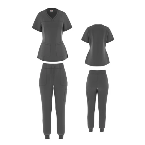 Beverly Hills Uniforms Women's Jogger Scrub Set Medical Nursing Stretch Top and Pants