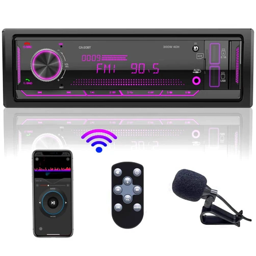 Stiflix Single Din Car Stereo Receiver: Bluetooth Car Radio System - Marine Audio with LCD Display | FM AM | USB SD AUX MP3 | APP Remote | 2.1A Quick Charge