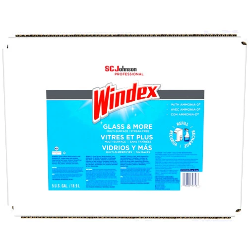 SC Johnson Professional Windex Glass & Surface Cleaner, Streak Free Shine, Blue, 5 Gallons