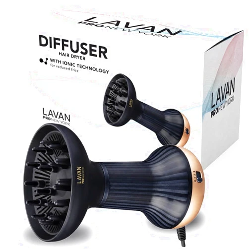 LAVANPRO NEW YORK Diffuser Hair Dryer for Curly Hair – Ionic Technology Hair Dryer with Adjustable Heat & Speed Settings for Frizz-Free, Defined Curls, Lightweight Hair Dryer, Wavy And Curly Hair