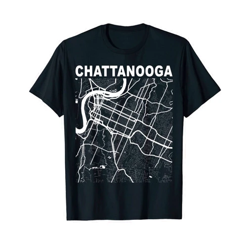 International City Mapz Co. Tennessee Souvenir Chattanooga City Street Map T-Shirt