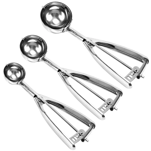 Saebye Cookie Scoop Set, 3 PCS Cookie Scoops for Baking Include 1 Tbsp/ 2 Tbsp/ 3 Tbsp, Cookie Dough Scoop, Ice Cream Scoop Set, for Cookie, Cupcake, Melon Ball, Meatball, Ice Cream