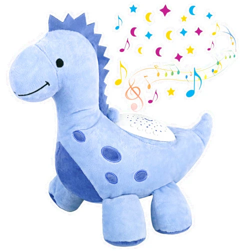 Wiwens Baby Sleep Soother Pillow Pets Dream Lites Dinosaur Projector Plush Toys for Boys Girls Baby Sound Machine Stuffed Animal Machine Pillow Ceiling Toys for Toddler