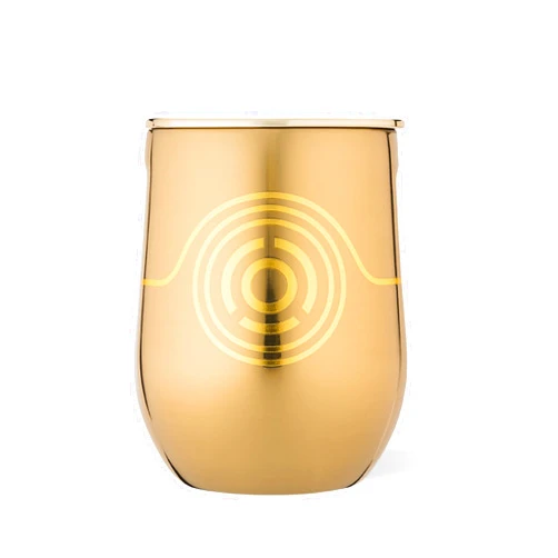 Corkcicle Stemless Insulated Wine Glass Tumbler - Keeps Beverages Cold 6 Hours & Hot 3 Hours - Stainless Steel - Easy-Grip - Summer Drinkware Gift - Keeps Drinks Ice Cold - 12 oz - C-3PO