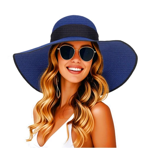 Barelove Sun Straw Hat Wide Brim Shape Hat with UPF 80+, Packable Foldable Floppy Summer Beach Hat for Women Men