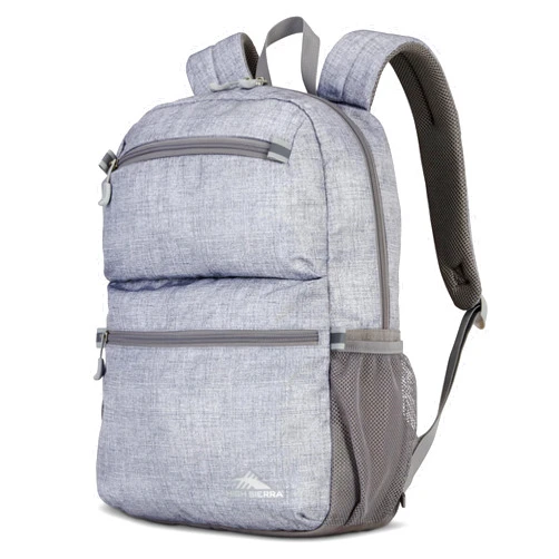 High Sierra Abbreviate Backpack, Laptop Bookbag for Travel, Silver Heather, One Size