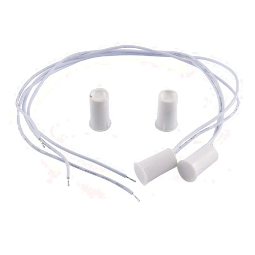 E-outstanding 2 Pcs Recessed Door Window Magnetic Switch Wired Home Security Alarm Contact Sensor, White