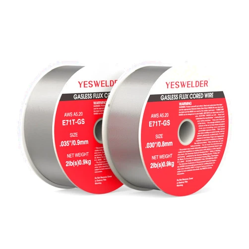 YESWELDER Flux Core Gasless Mig Wire, Mild Steel E71TGS .030+.035-Diameter, 2-Pound Spool, 2-Packs Dual Specification Welding Wire