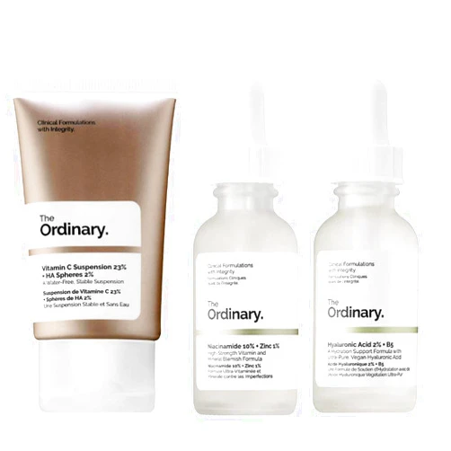 The Ordinary Facial Treatment Set! Includes Vitamin C Cream, Hyaluronic Acid Serum and Niacinamide Serum! Brightens, Hydrates And Reduces Skin Blemishes! Vegan, Paraben Free & Cruelty Free!