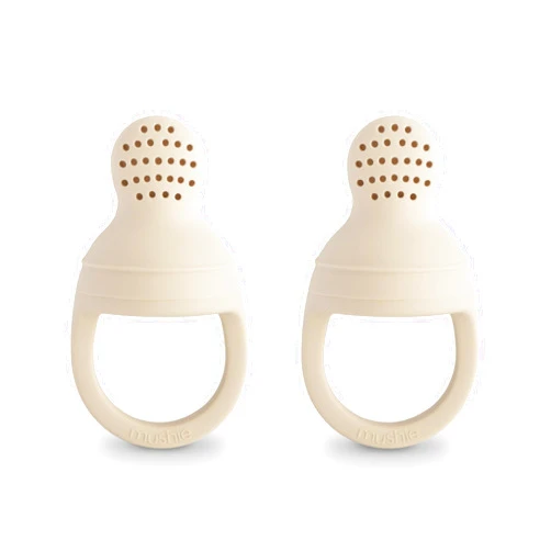 mushie Silicone Baby Fresh Fruit & Food Feeder Pacifier | 6 Months+ (Shifting Sand)
