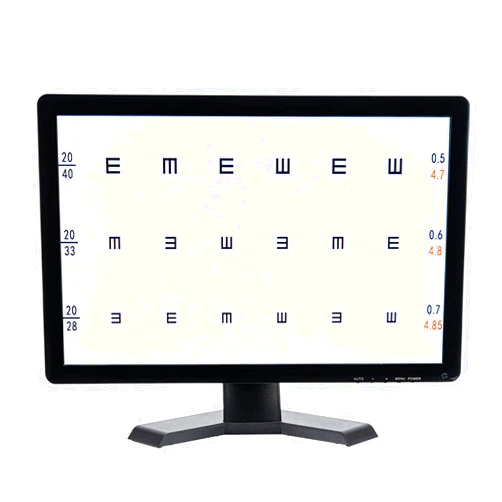 AISITESY 19 Inch Screen Vision Chart Panel Led Visual Acuity Testing Chart Eye Vision Ophthalmic LCD Optical Tester Monitor（Black）