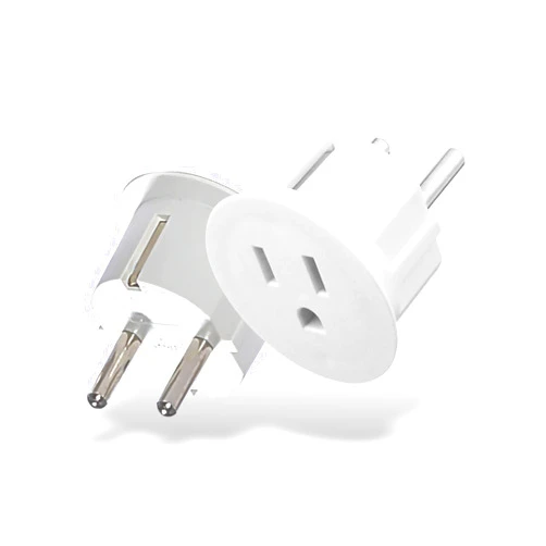 OREI American USA To European plug adapter – Type E/F schuko plug adapter - Use in Germany, France, & more - CE Certified – For Mobile, Laptop & Camera Chargers - 2 Pack