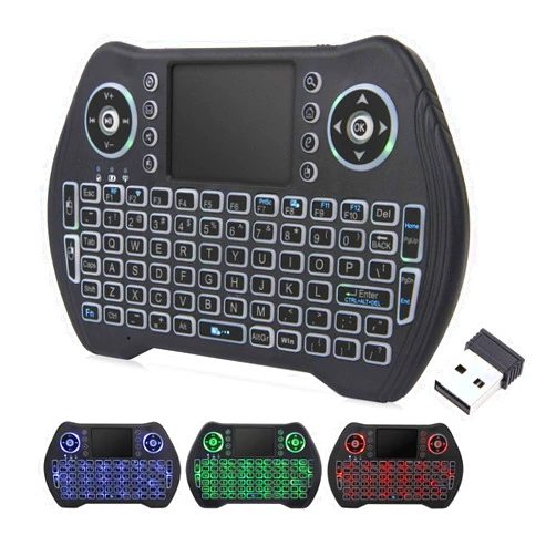 Upvivi Backlit Mini Keyboard,2.4GHz Wireless Mini Keyboard with Touchpad Mouse Handheld Remote Control for PC, Raspberry Pi 2, Pad, Smart TV, Android TV Box