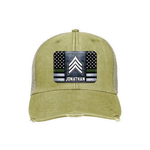 MINIVINE Personalized Gifts - Ollie Cap - Custom Police Dispatcher Army Veteran Corrections Officer Firefighter Cap - Thin Line Flag