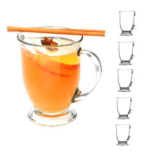 Anchor Hocking Café Glass Coffee Mugs, 16 oz, Set of 6