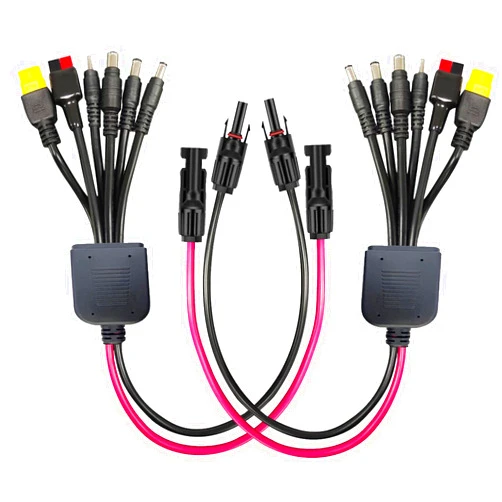 NECESPOW 6-in-1 Solar Connector Kit with Female and Male Connectors, Universal Solar Adapter Cable Compatable for Solar Panel & Solar Power Staion (Solar Cable x 2)