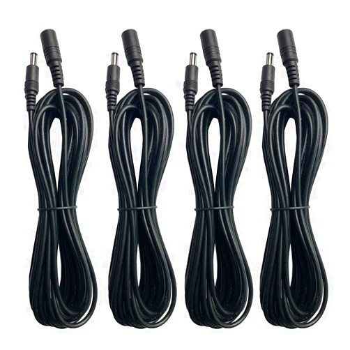 TDMOON 4 Pack Power Extension Cable 6.5FT (2M), 5.5mm x 2.1mm dc 12v Power Supply Adapter Extension Cord Male to Female Plug Cable for Security Cameras etc