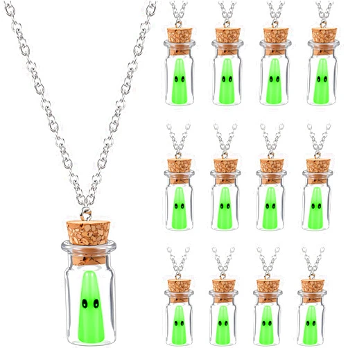 Tondiamo Adopt a Ghost Necklaces Glow in the Dark Ghost Necklace Ghost Face Necklace Halloween Jewelry Gifts for Women and Men for Halloween Party Birthday Horror Theme Party Supplies