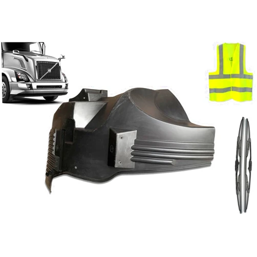 KOZAK Body Cab, Splash Shield, Mudguard 82130733 Passenger Right Side Compatible with Volvo VNL 2004-2017 Truck Plus Logo, 2X 22 Windshield Wipers and Vest