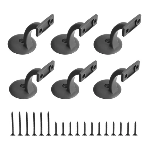 uxcell 6 Pcs Hand Rail Bracket, Anti-Rust Handrail Holder Brackets Hand Stairway Railing Brackets for Stairways Home Office Vintage Stair Support, Matte Black