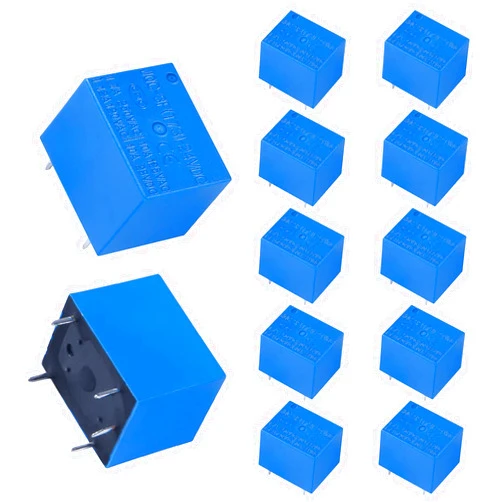 DORHEA 12Pcs JQC-3F 24V SPST Power Relay Module PCB Type DC 24 Volt Coil 5 Pins Mini SPST Power Coil Relay Electric Circuit Protection DC Power Relay