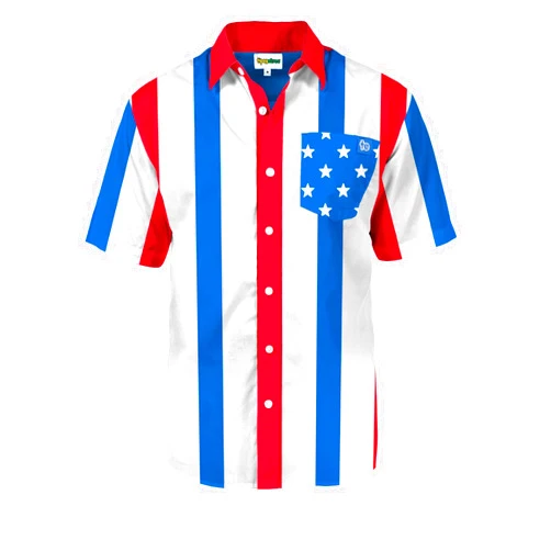 Tipsy Elves Patriotic Shirts for Men - USA Short Sleeve Button Up American Flag Shirts for Men for 4th of July
