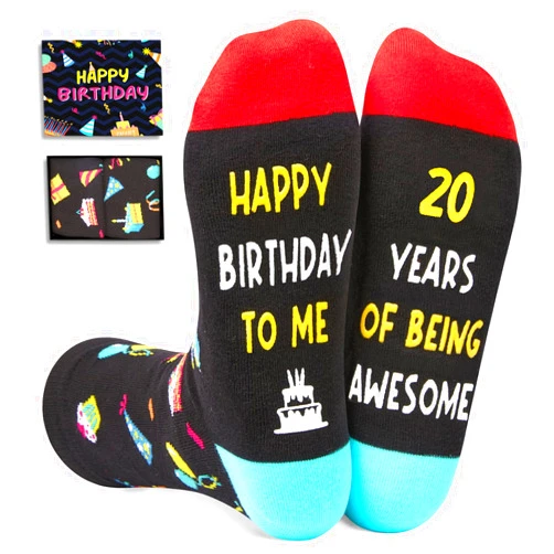 Zmart 20th Birthday Gifts Ideas for Men - Socks for 20 Year Olds, 20th Birthday Socks, Best Gifts for 20 Year Old Man Woman