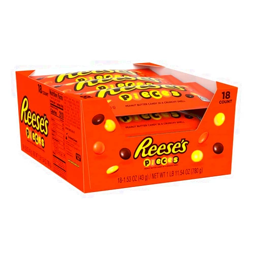 REESE'S PIECES Peanut Butter Candy Bags, 1.53 oz (18 Count)