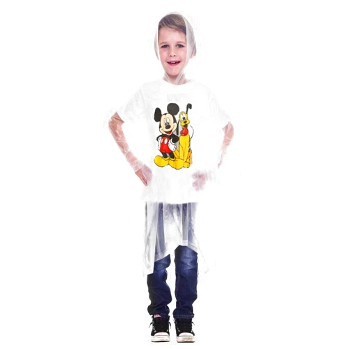 Disney Mickey Mouse Pluto Rain Poncho Hoodie Girls Boys Children Kids Youth Size