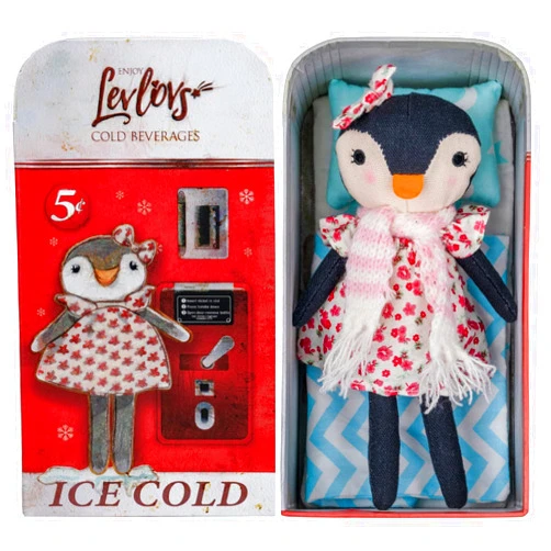 LEVLOVS Penguin Stuffed Animal｜Linen Penguin Toy｜Penguin Family｜Cotton Penguin｜Fairy Penguin｜Mini Dolls Set｜Fabric Doll Mice Toys ｜Family Dolls