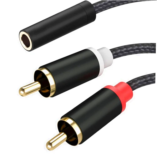 Froggen 3.5mm Female to 2 RCA Male Stereo Cable, 3.5mm to RCA Bi-Directional AUX Auxiliary Y Cable Gold Plated Adapter Compatible for TV,Smartphones, MP3, Tablets, Speakers,Home Theater