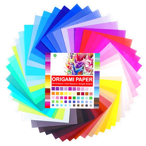Opret Origami Paper 6x6 inch, 100 Sheets Origami Paper 50 Vivid Colors 15x15 cm Single Sided for Kids Arts and Crafts Projects