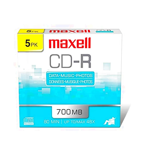 Maxell Slim Polycarbonate Substate 700Mb 80 Min CD-Recordable Slim Jewel 5 Pack