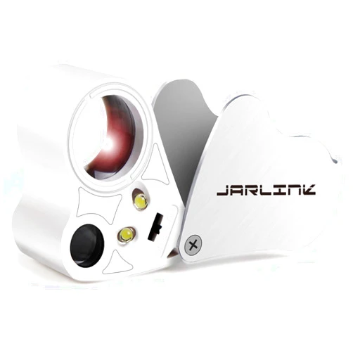 JARLINK 30X 60X Illuminated Jewelers Loupe Magnifier, Foldable Jewelry Magnifier with Bright LED Light for Gems, Jewelry, Coins, Stamps, etc