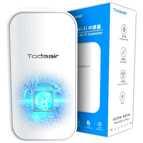 TODAAIR Outdoor WiFi Extender Pro｜Signal Boost｜IP65 Weatherproof｜AC1200Mbps｜Transmission Range Up to 300 feet｜MU-MIMO｜65 Devices｜Ethernet Port｜Support Repeater & AP Mode