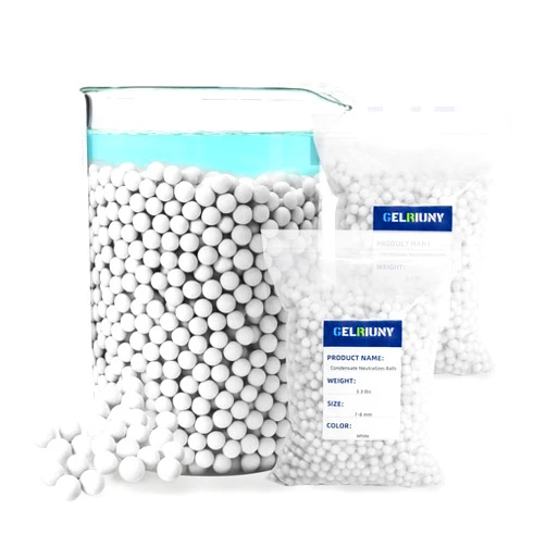 GELRIUNY Condensate Neutralizer 6.6 lbs, 2-Packs, Acidic Condensate Neutralizer Pellets, 7-8mm Pellets for Water Heater Media Filter(2 Packs)