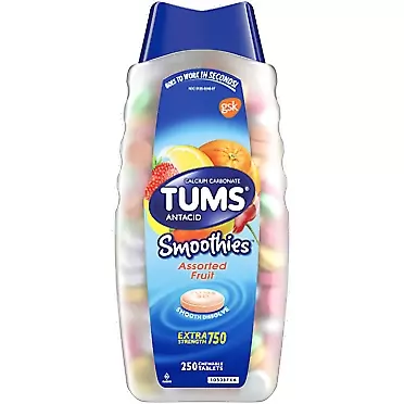 TUMS Product of Tums Smoothies Assorted Fruit Flavor Chewable Tablets, 250 ct. - [Bulk Savings]