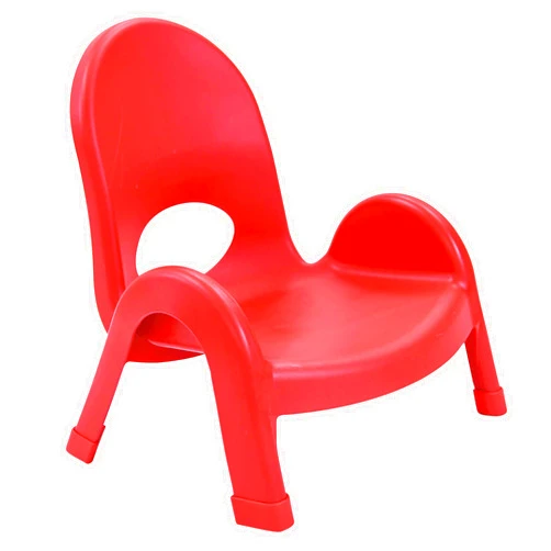 Children's Factory Angeles Value Stack Kids Chair, Preschool/Homeschool/Daycare Furniture, Flexible Seating Classroom Furniture for Toddlers, Red, 5