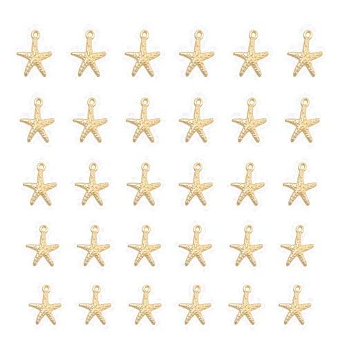 Ruwado 50 Pcs Starfish for Jewelry Making Small 1.6 x 1.4 cm Metal Cute Tibetan Pendants for DIY Necklace Bracelets Earing Making Keychain Supplies
