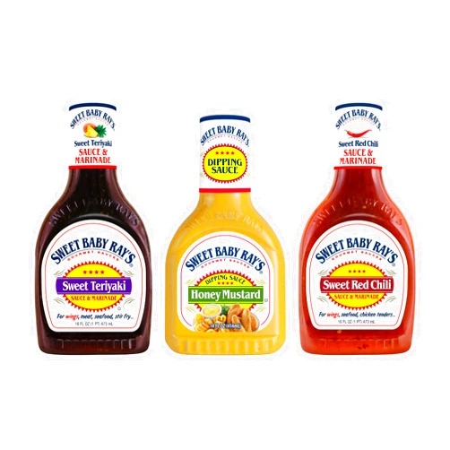 Sweet Baby Ray's Gourmet Sauce & Marinade Variety Pack 1 Sweet Red Chili Sauce, 1 Teriyaki Sauce, 1 Honey Mustard Dipping Sauce. 3 ct. - Includes Sweet Baby Ray's Sticker