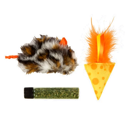 SmartyKat Instincts 2-Pack Mouse 'N Mate Plush Refillable Cat Toys w/HappyNip Tube (Catnip & Silvervine) - Multicolor, 2-Pack