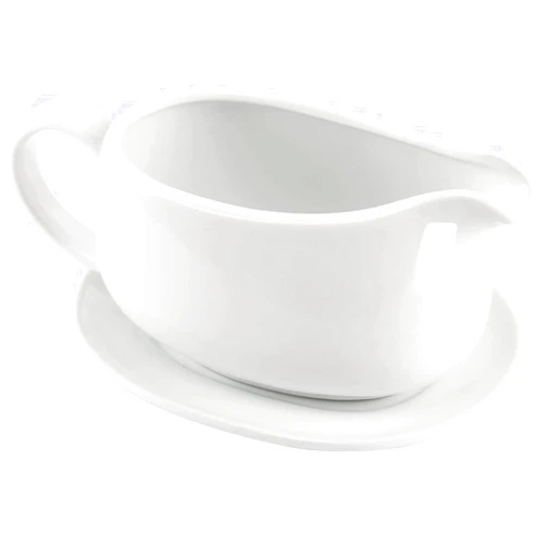 Generic 17oz Gravy Boat with Saucer Stand,Ceramic Sauce Boat with Tray for Salad Dressings, Creamer, Broth, Black Pepper