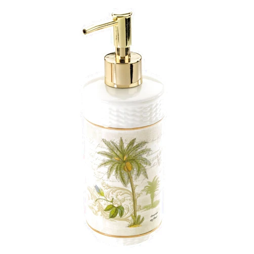 Avanti Linens - Soap Dispenser/Lotion Pump, Guest Bathroom Essentials, Tropical Inspired Bathroom Accessories (Colony Palm Collection)