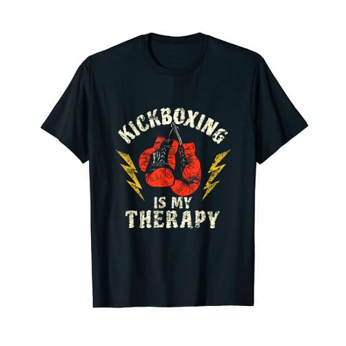Visit The Kickboxing Gifts Kickboxing Is My Therapy - Funny Kickboxing T-Shirt