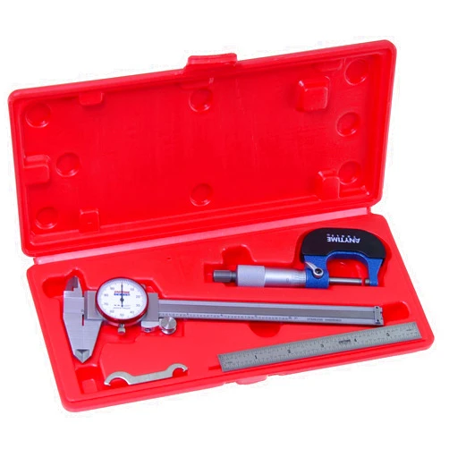 Anytime Tools Dial Caliper/Micrometer/Stainless Steel Ruler Professional Machinist Inspection Tool Set