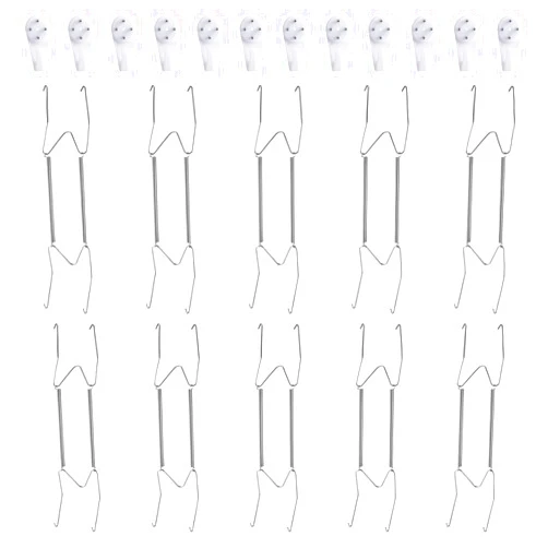 Fasunry 10 Pack Plate Hangers, 12 Inch Plate Hangers for the Wall with 12 Pack Wall Hooks, Compatible 10.5 to 12.5 Decorative Plates and Arts