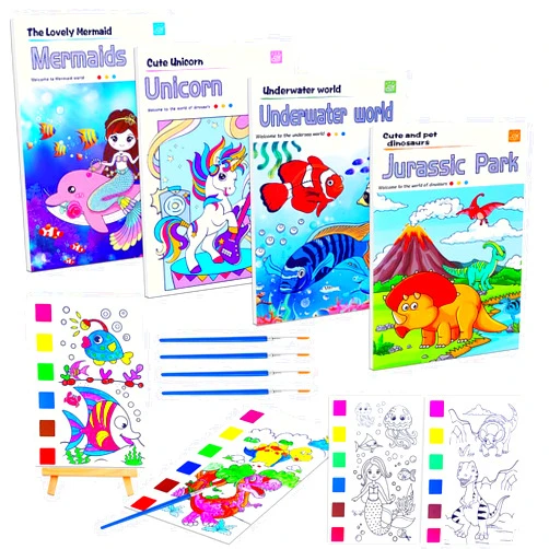 JUNQIU US JUNQIU Paint with Water Books for Kids, Watercolor Painting Coloring Books for Toddlers, Magic Paint Set for Kids, Art Craft Kits Easter Basket Stuffers for Girls Boys