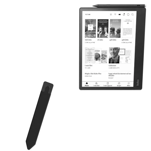 BoxWave Stylus Pouch Compatible with Kobo Elipsa 2E - Stylus PortaPouch, Stylus Holder Carrier Portable Self-Adhesive for Kobo Elipsa 2E - Jet Black
