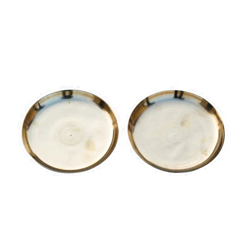 De Kulture Works DeKulture Ayurveda Kansa Platters - Pure Bronze Appetizer & Dessert Plates (Set of 2)